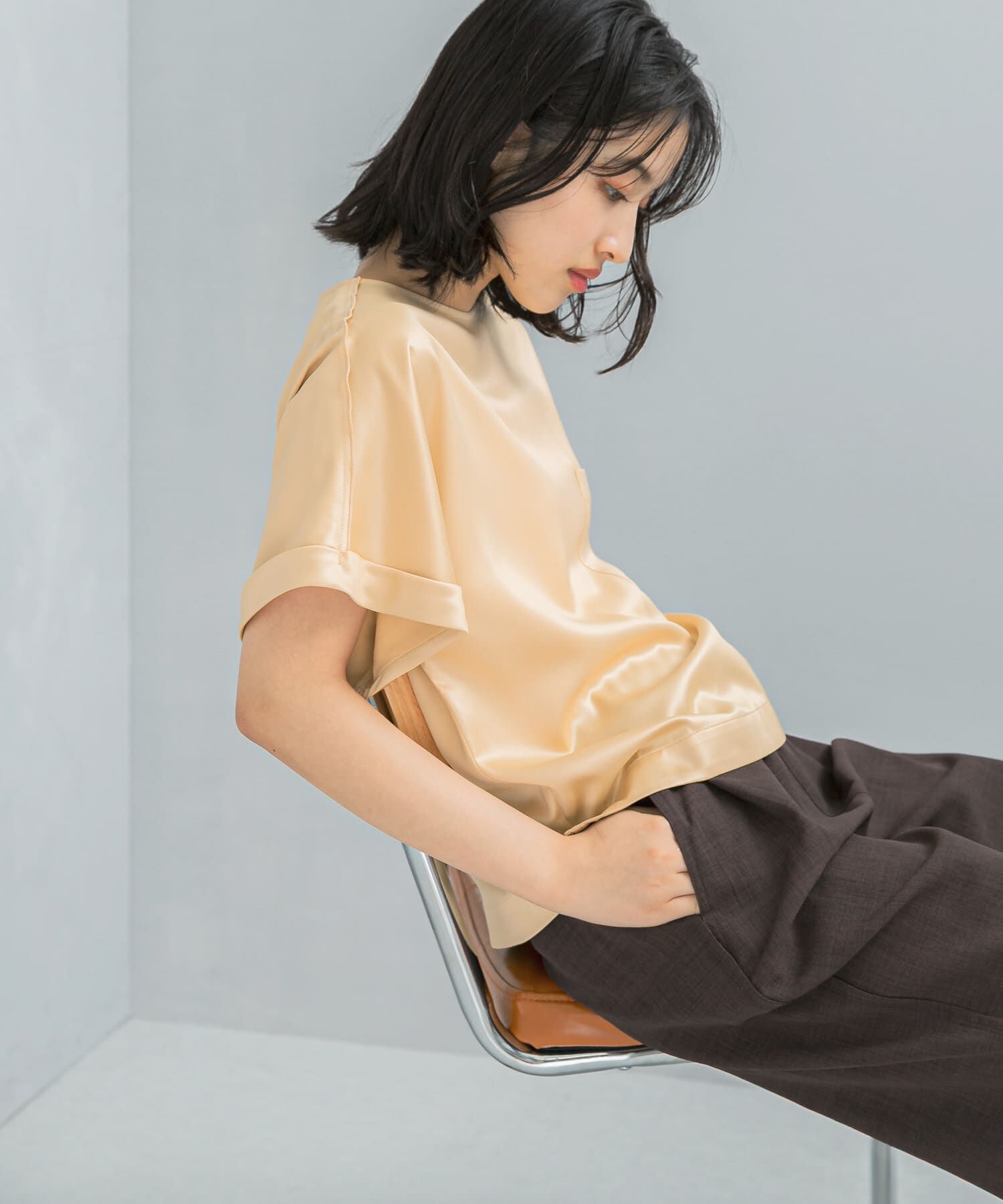 URBAN RESEARCH ROSSO「『WEB/一部店舗限定』ウォッシャブルポケットデザインシャツブラウス」|シャツ・ブラウス|イエロー系その他