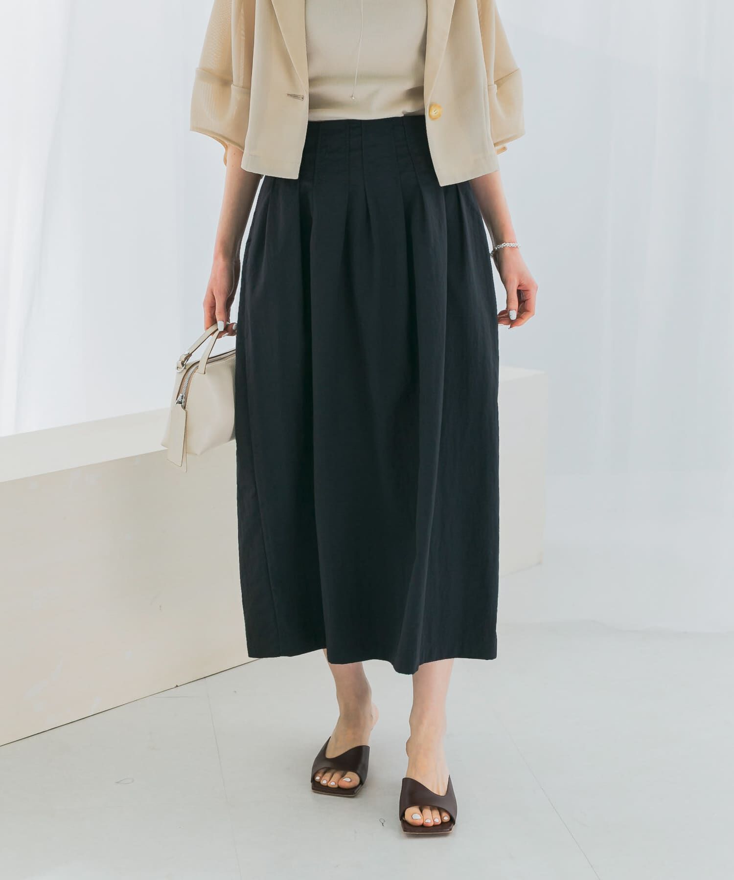 URBAN RESEARCH ROSSO「撥水UVピンタックコクーンスカート」|スカート|