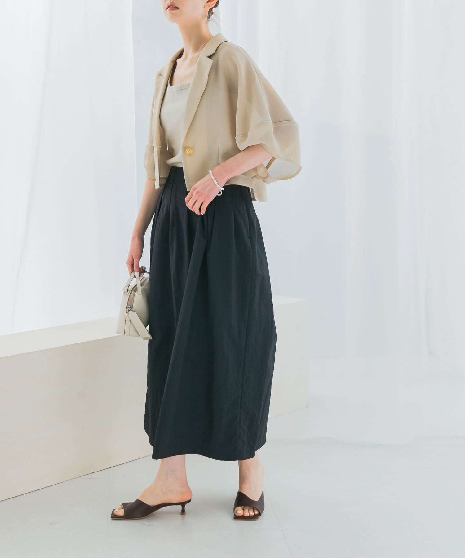 URBAN RESEARCH ROSSO「撥水UVピンタックコクーンスカート」|スカート|