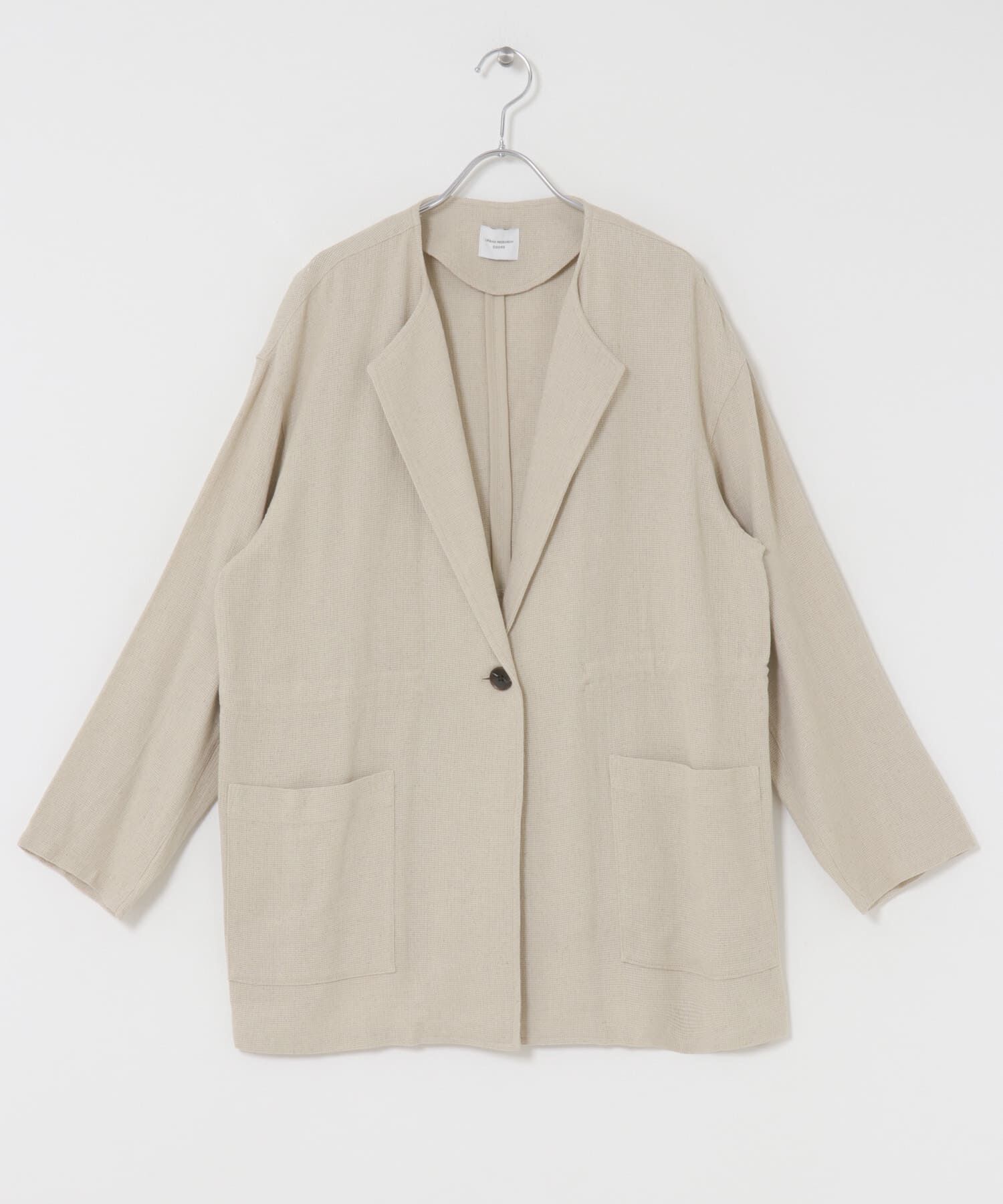 URBAN RESEARCH DOORS「ウエストドロストジャケット」|ノーカラーコート|