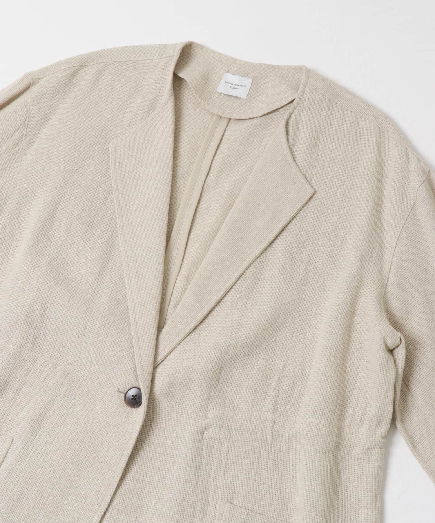 URBAN RESEARCH DOORS「ウエストドロストジャケット」|ノーカラーコート|