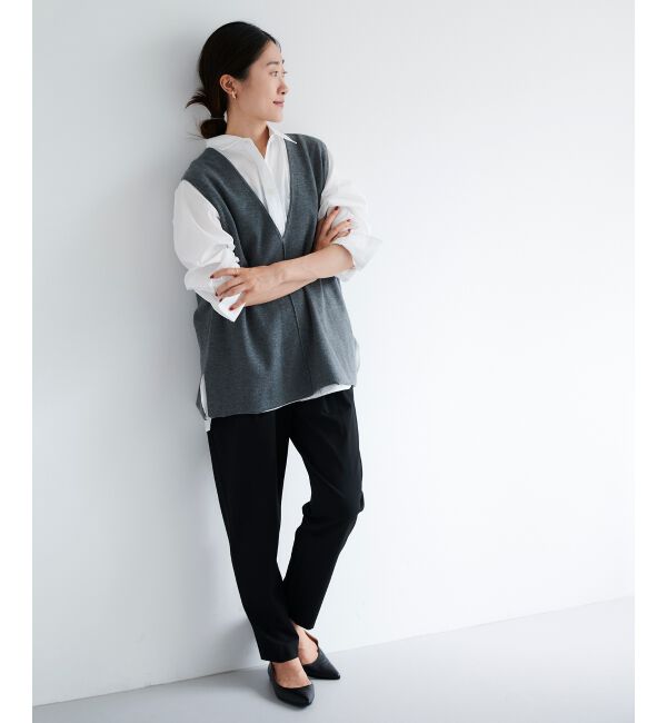 le.coeur blanc「ハーフミラノリブニットベスト」|ニット・セーター|