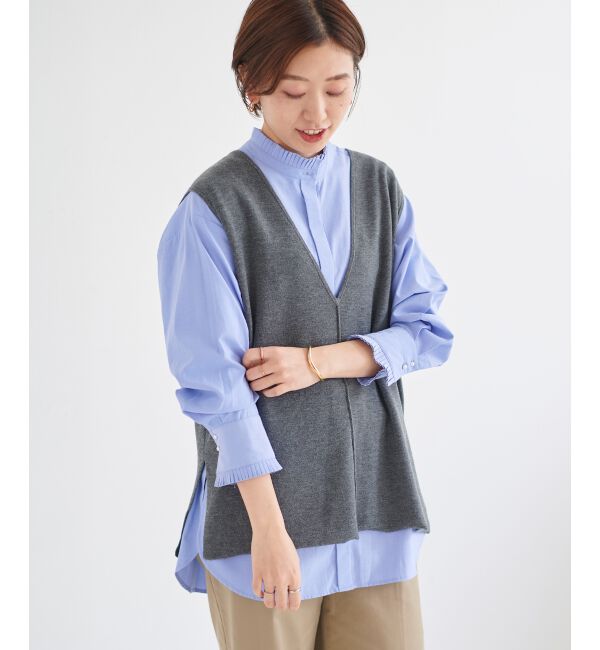 le.coeur blanc「ハーフミラノリブニットベスト」|ニット・セーター|