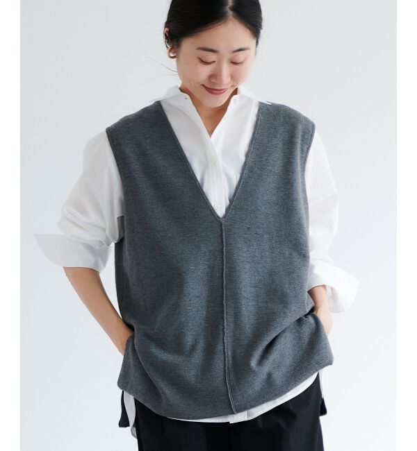 le.coeur blanc「ハーフミラノリブニットベスト」|ニット・セーター|