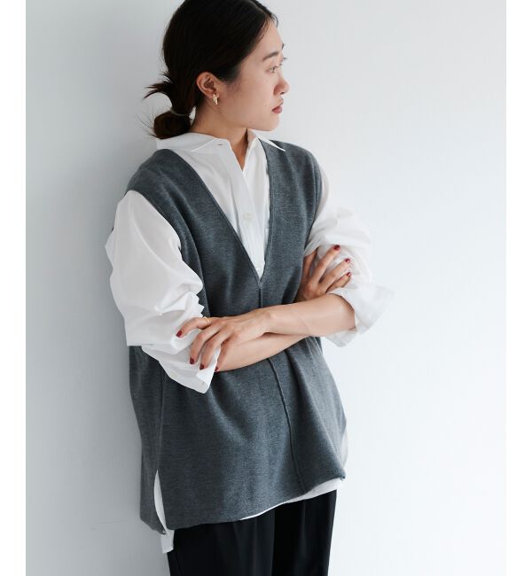 le.coeur blanc「ハーフミラノリブニットベスト」|ニット・セーター|