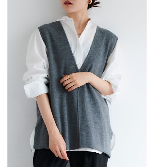 le.coeur blanc「ハーフミラノリブニットベスト」|ニット・セーター|