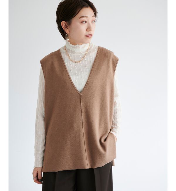 le.coeur blanc「ハーフミラノリブニットベスト」|ニット・セーター|