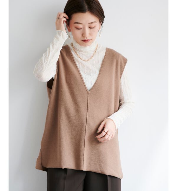 le.coeur blanc「ハーフミラノリブニットベスト」|ニット・セーター|