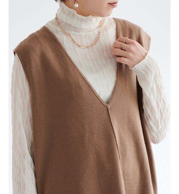 le.coeur blanc「ハーフミラノリブニットベスト」|ニット・セーター|