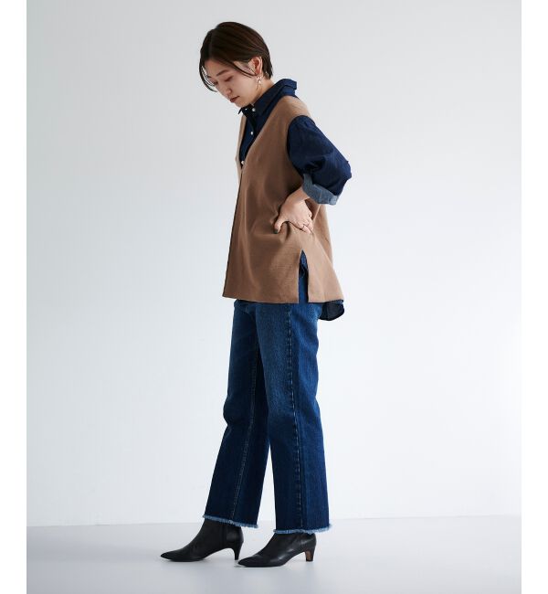 le.coeur blanc「ハーフミラノリブニットベスト」|ニット・セーター|