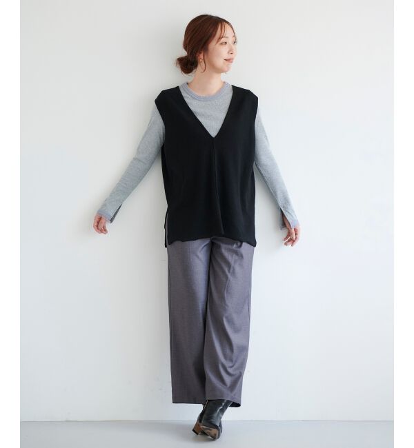 le.coeur blanc「ハーフミラノリブニットベスト」|ニット・セーター|