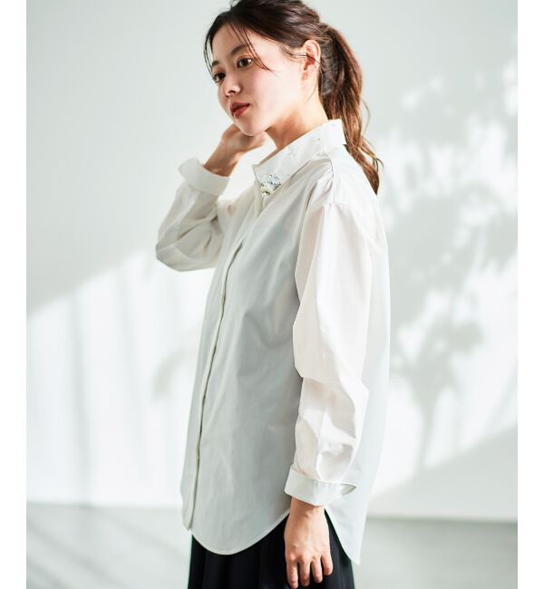 le.coeur blanc「《手洗い可能》ビジューカラーシャツ」|シャツ・ブラウス|