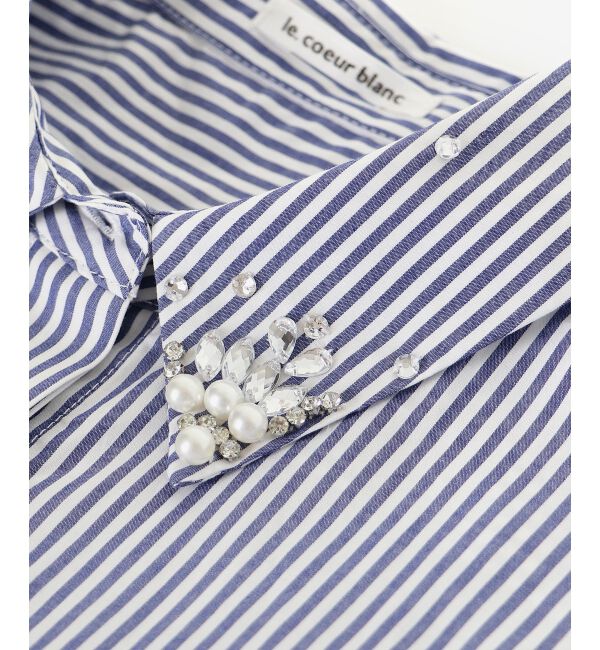 le.coeur blanc「《手洗い可能》ビジューカラーシャツ」|シャツ・ブラウス|