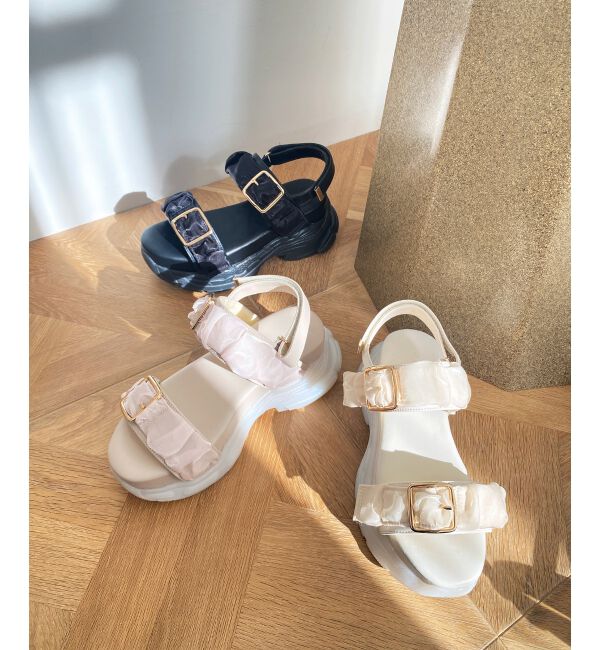  「ジェリーソールギャザースポサン」|サンダル|