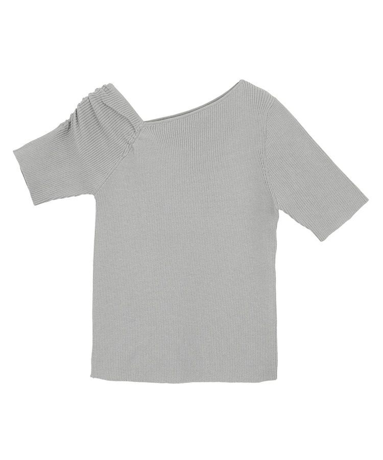 earth music&ecology「アシメネックリブニットプルオーバー」|ニット・セーター|