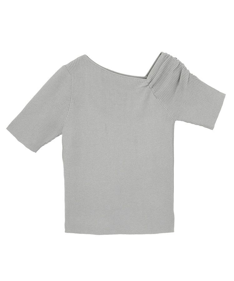 earth music&ecology「アシメネックリブニットプルオーバー」|ニット・セーター|