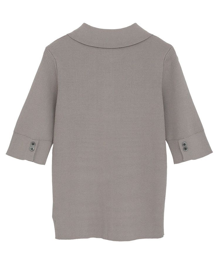 AnriettMusee「ポロ襟5分袖リブニット」|ニット・セーター|