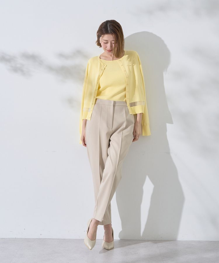 YECCA VECCA「袖釦7分袖リブニット」|ニット・セーター|