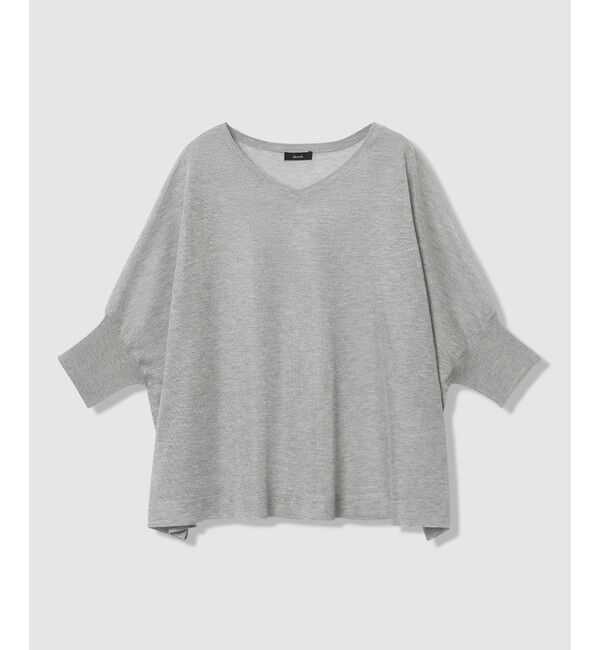 allureville「シャイニーシアープルオーバー」|ニット・セーター|ライトグレー