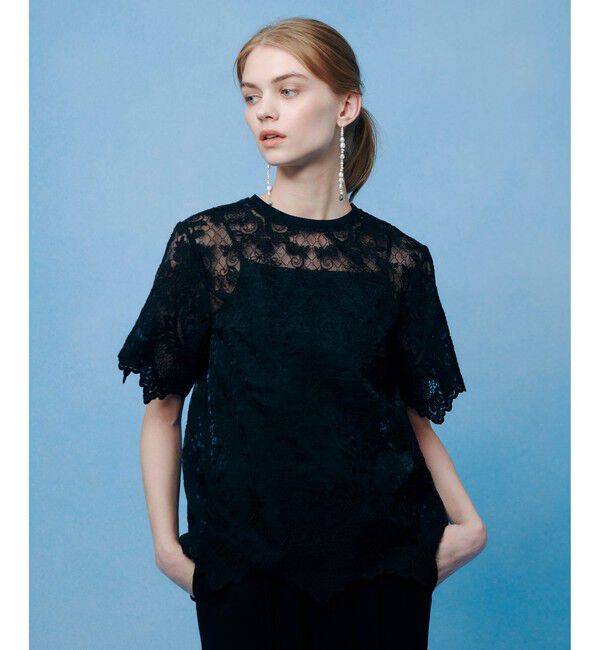 LOULOU WILLOUGHBY「【LOULOU WILLOUGHBY】オーガンスカラＴシャツ」|Tシャツ・カットソー|