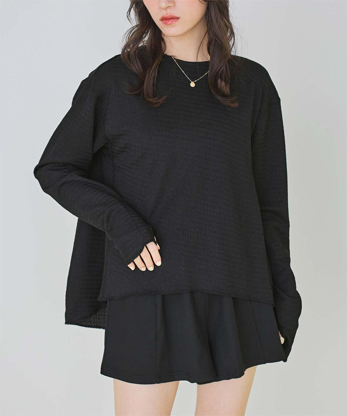 SEA DRESS「4点ｾｯﾄ/ﾍﾑﾗｲﾝﾗｯｼｭｶﾞｰﾄﾞ&times;ﾋﾞｷﾆ/水着」|ビキニ|ブラック