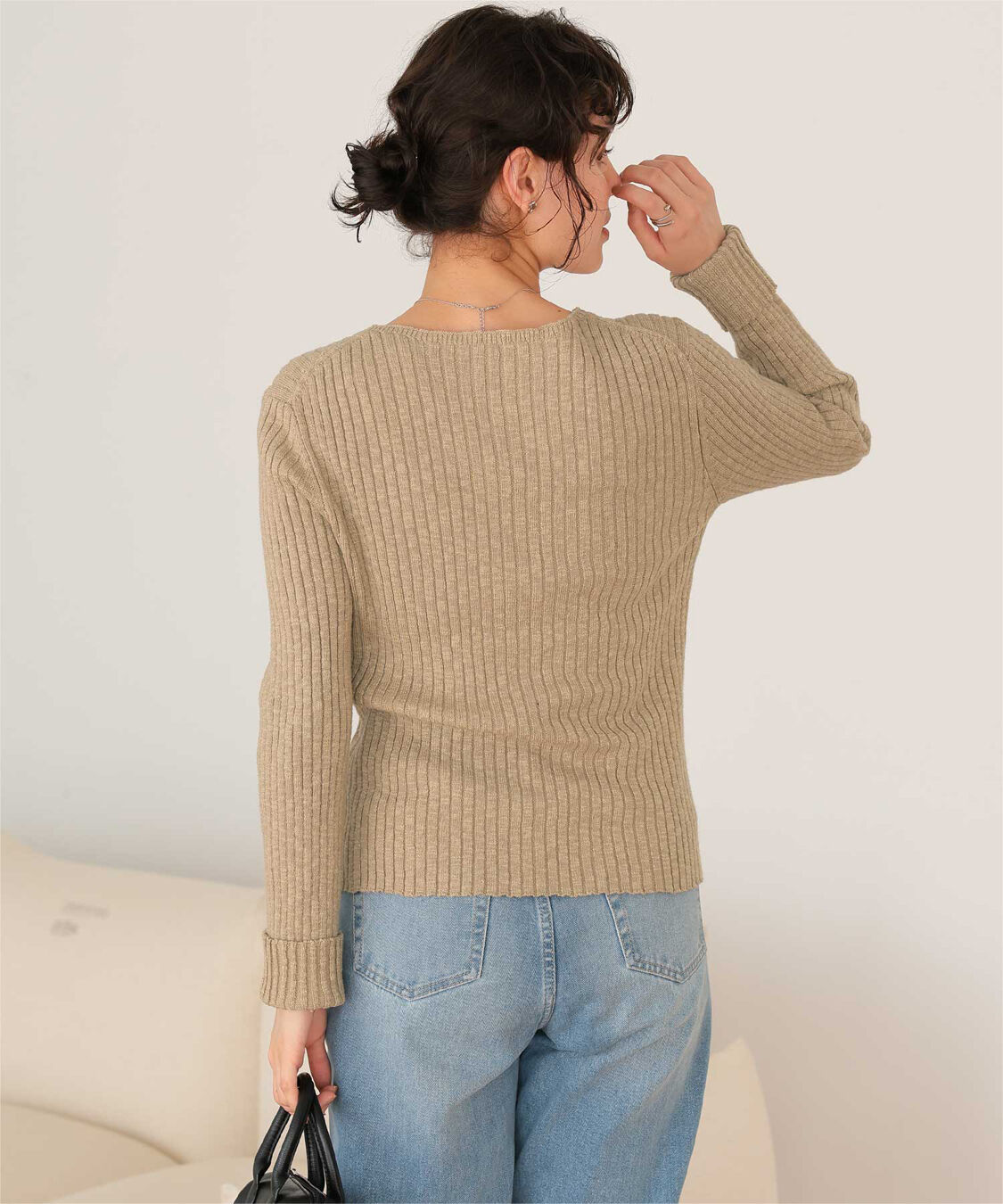 titivate「コンパクトリブニットカーディガン」|ニット・セーター|