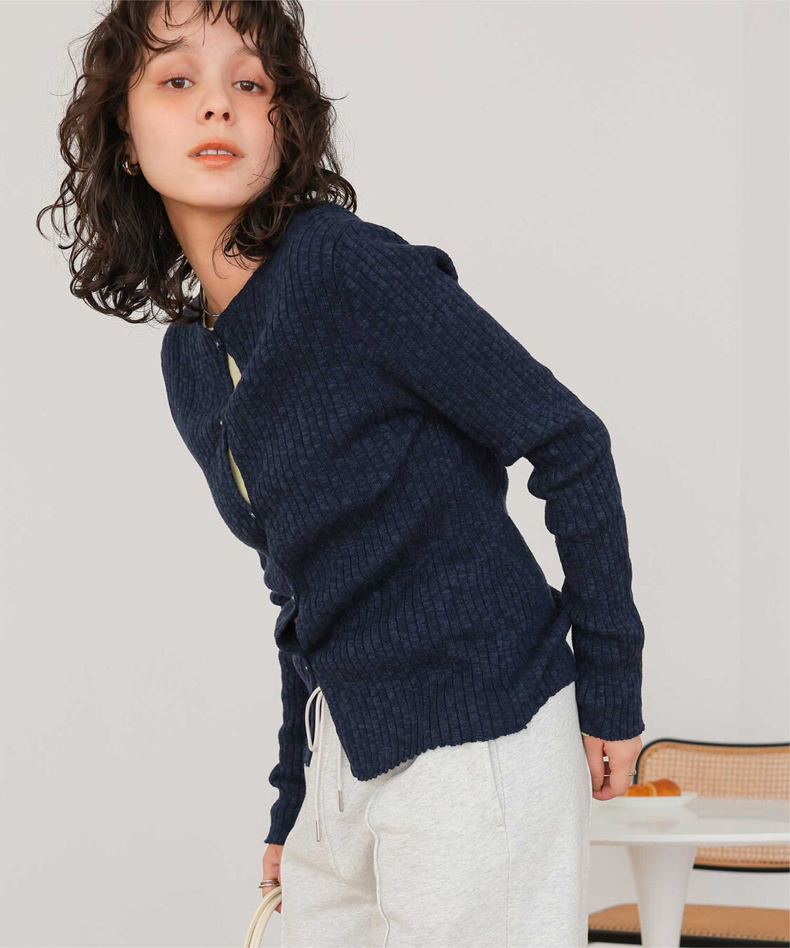 titivate「コンパクトリブニットカーディガン」|ニット・セーター|