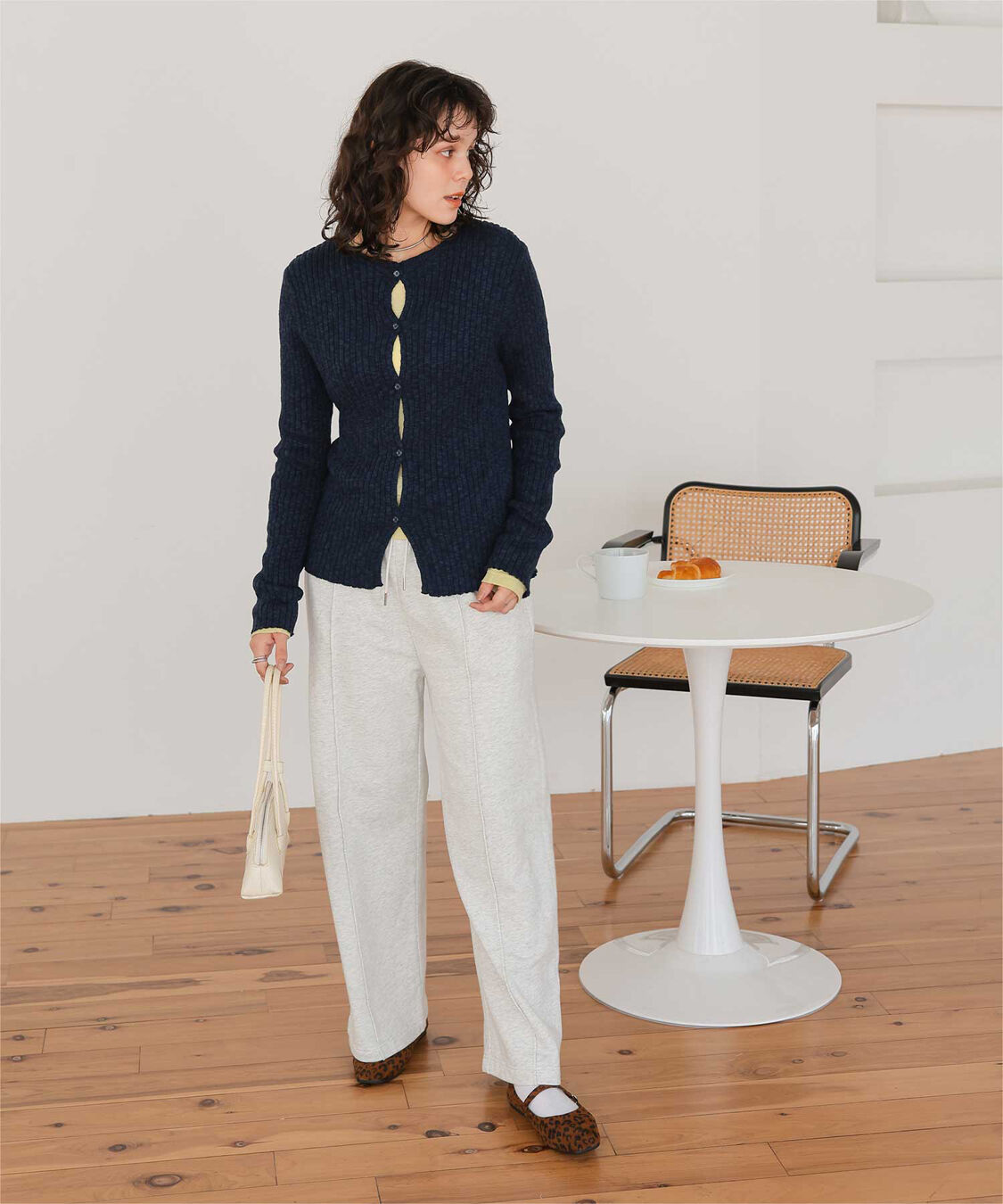 titivate「コンパクトリブニットカーディガン」|ニット・セーター|