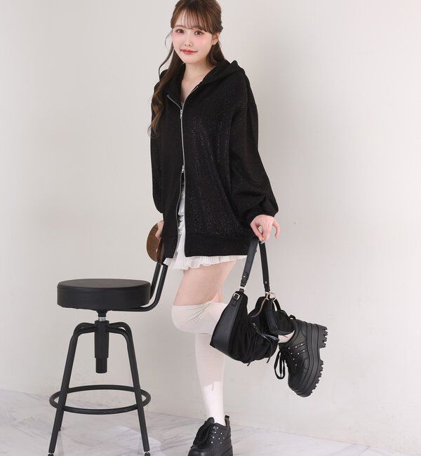 「ロゴグリッターパーカー」|プルオーバー|