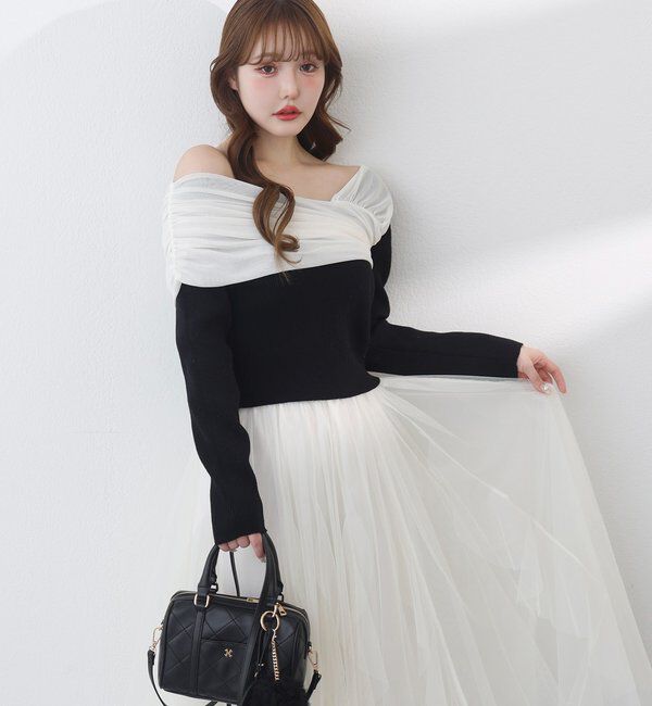  「チュールフリルロングスカート」|スカート|