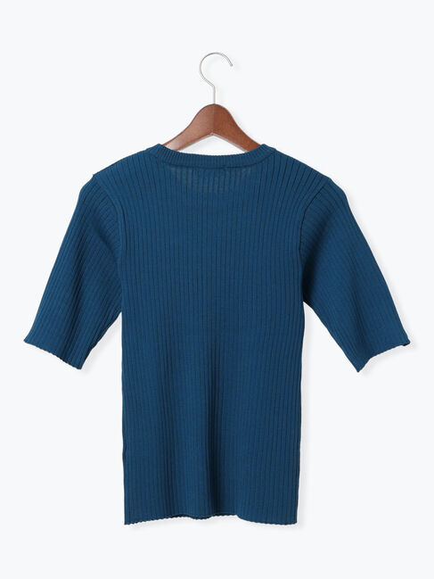 Te chichi TERRASSE「ハーフスリーブクルーネックリブニット」|ニット・セーター|