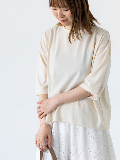 Lugnoncure「ヴィンテージ風加工Tシャツ」|Tシャツ・カットソー|ベージュ