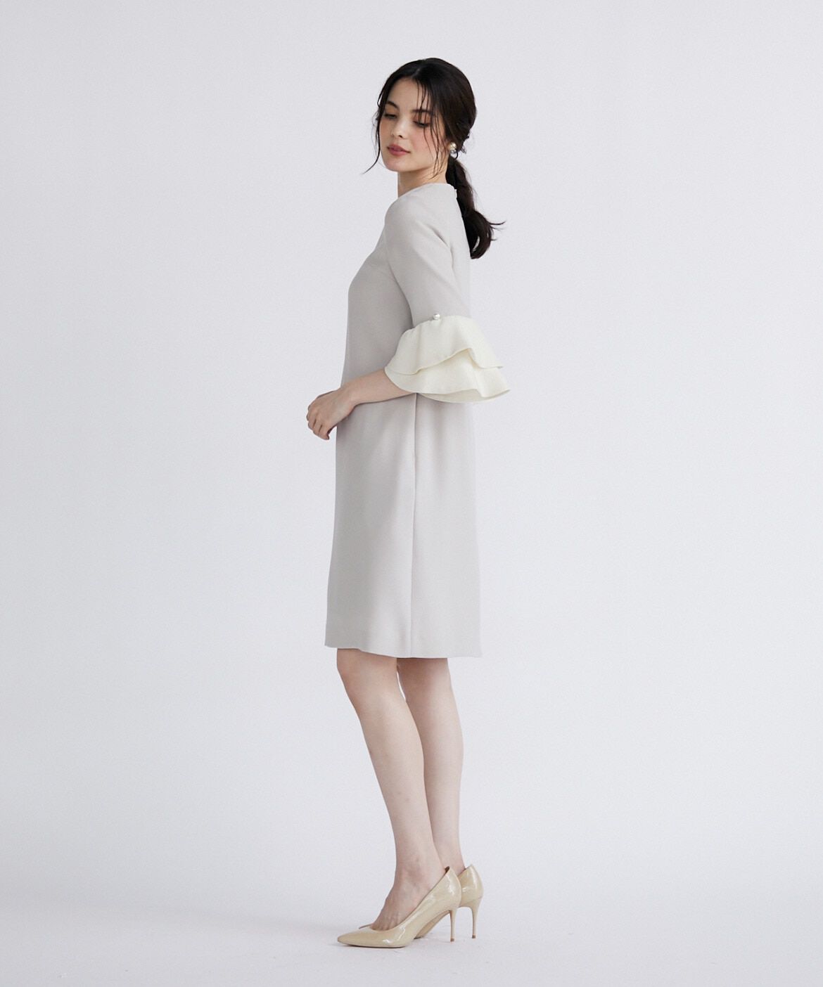 Maglie le cassetto「バイカラー袖フリルワンピース」|ワンピース|