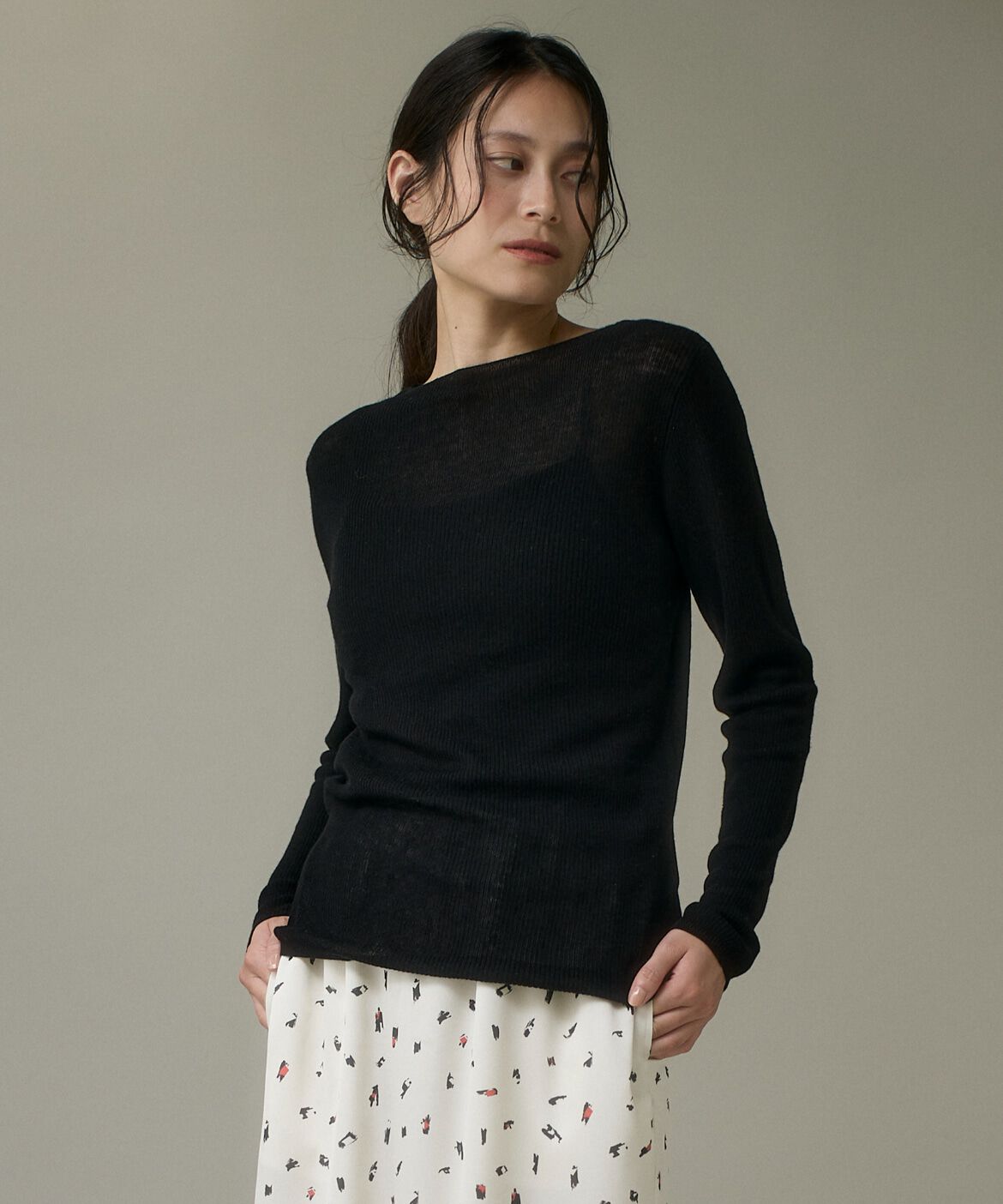 DAY by DAY it&rsquo;s international「モックネックリブニット《Melty air wool》」|ニット・セーター|ブラック