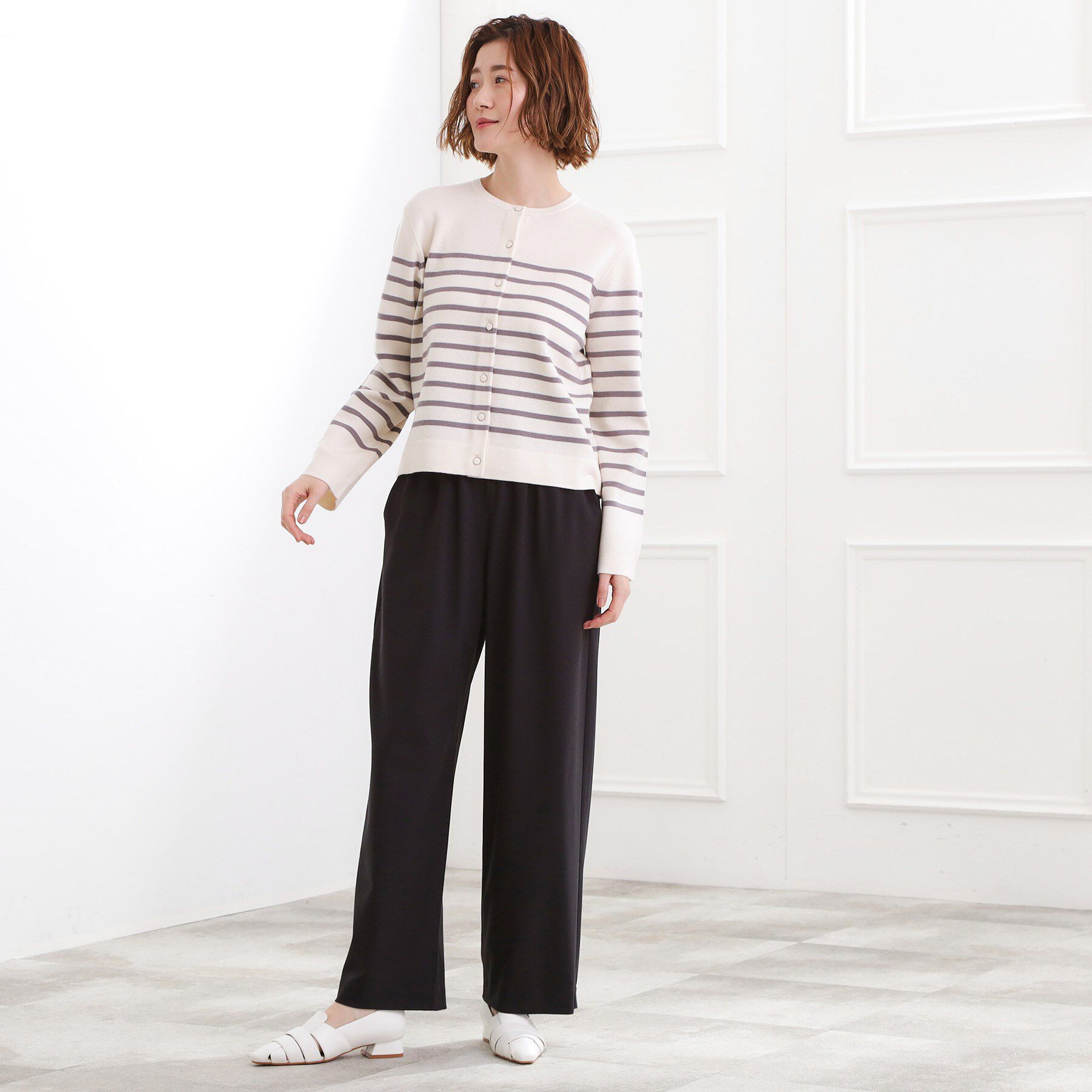 grove「きれい見えとイージーな着心地を両立した、ウエストシャーリング ワイドパンツ」|その他|