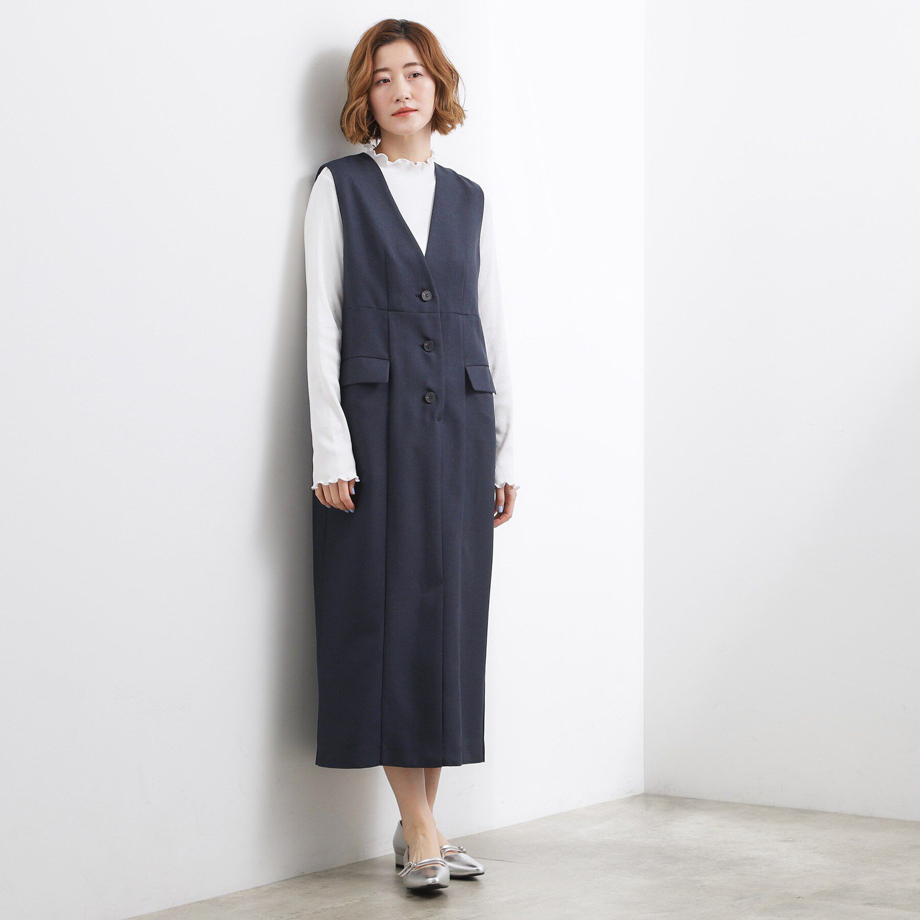 grove「【一枚着／ジレ】着回しできるトレンチライクジャンドレ」|ワンピース|