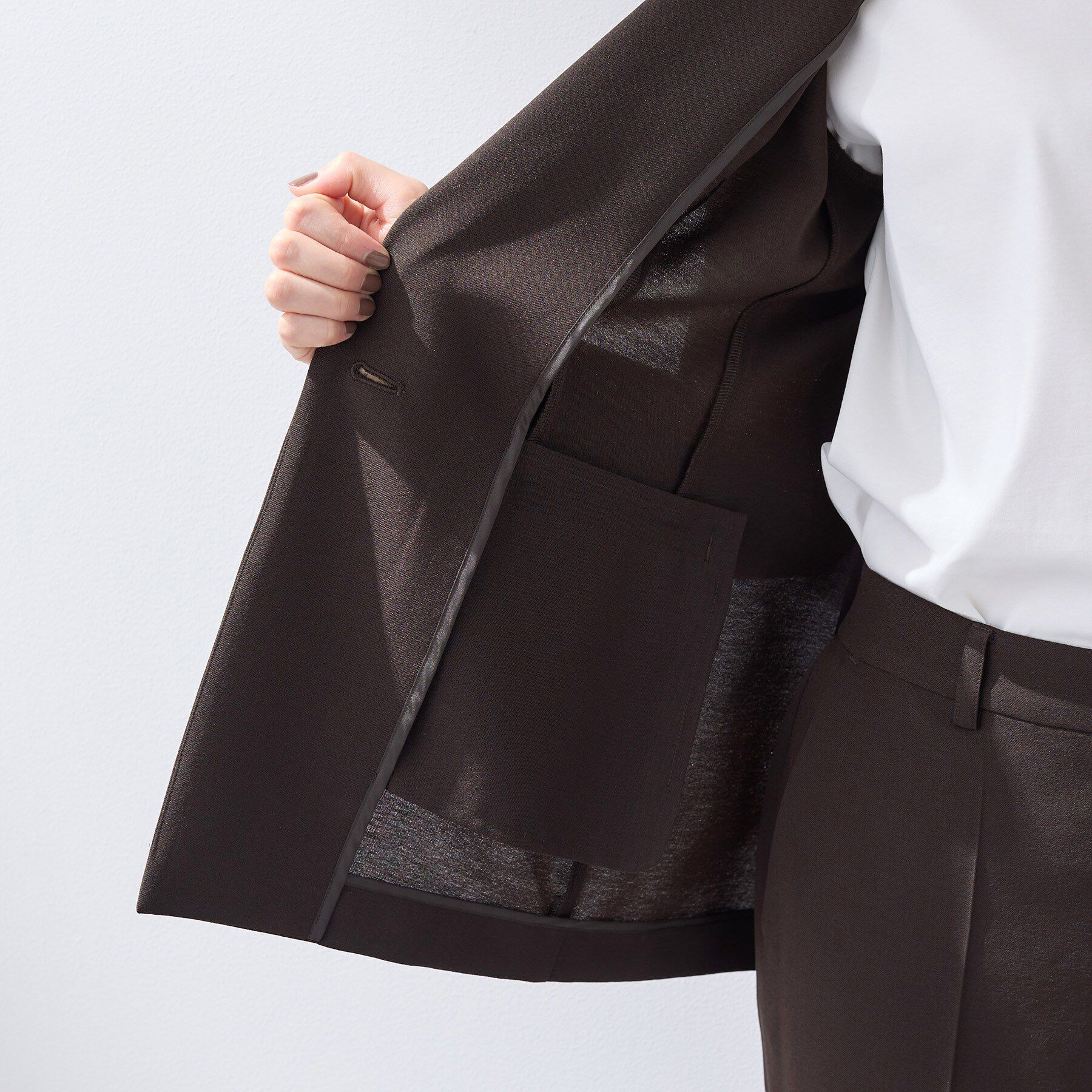 INDIVI「【洗える／UVケア／麻調】シングルジャケット」|テーラードジャケット|