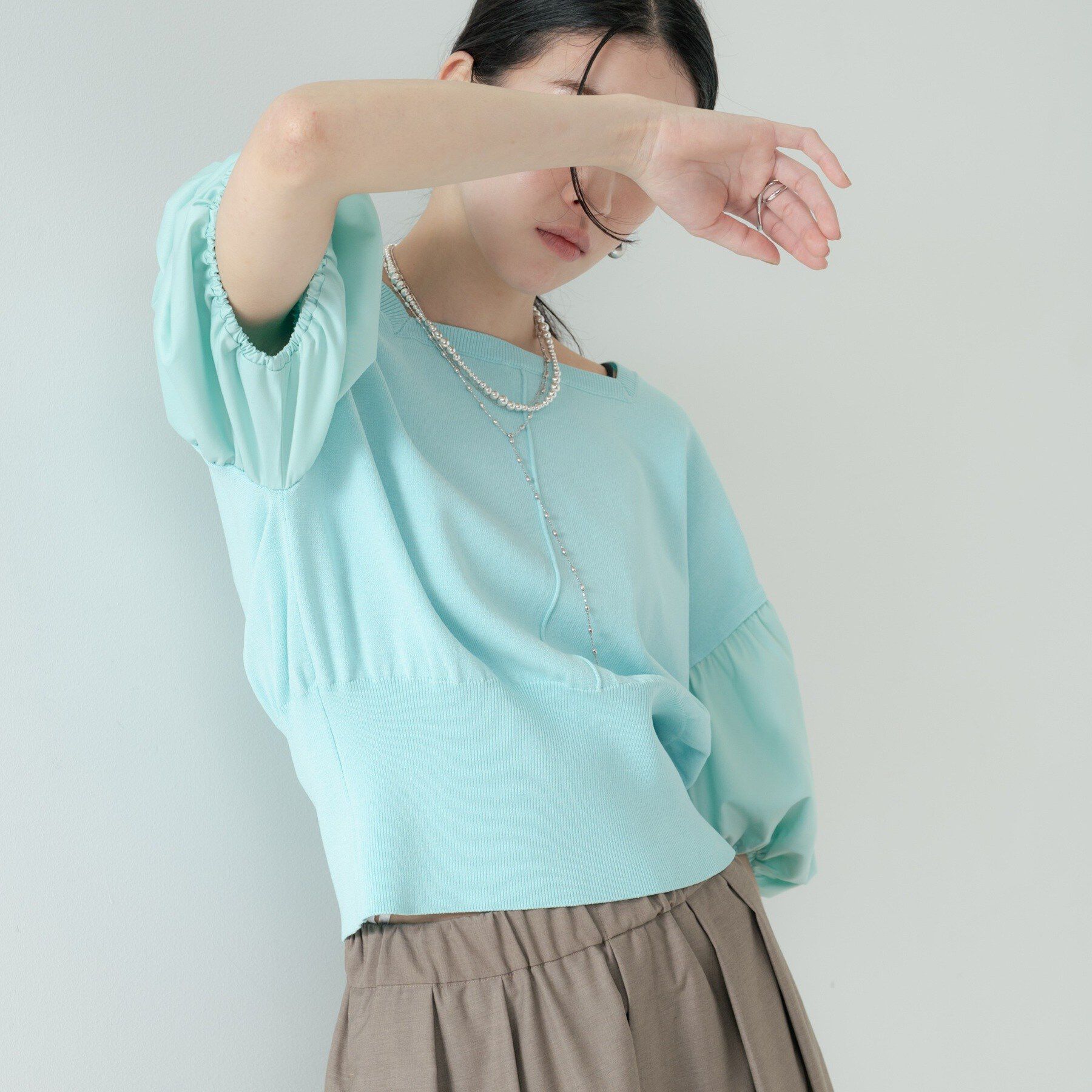 GALLEST「ドッキングパフスリーブニット」|ニット・セーター|