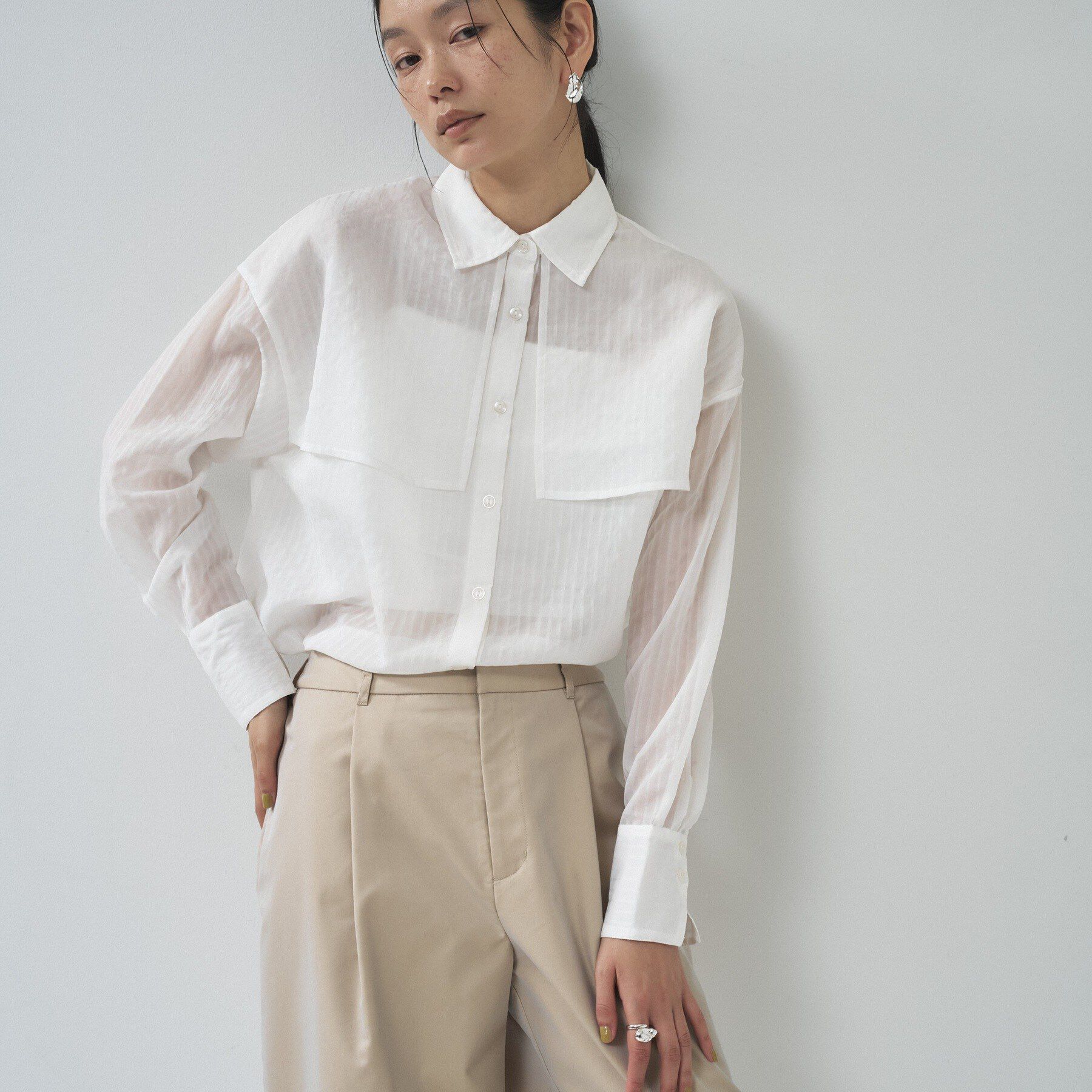 GALLEST「ファインシアーブラウス」|シャツ・ブラウス|ホワイト(301)