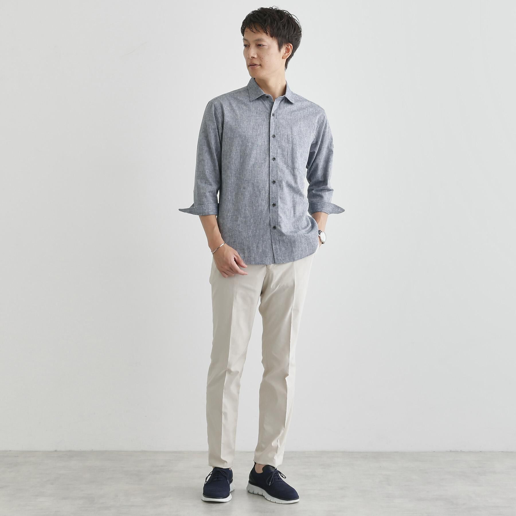TAKEO KIKUCHI「ハイブリッド リネン 7分袖 シャツ」|シャツ・ブラウス|
