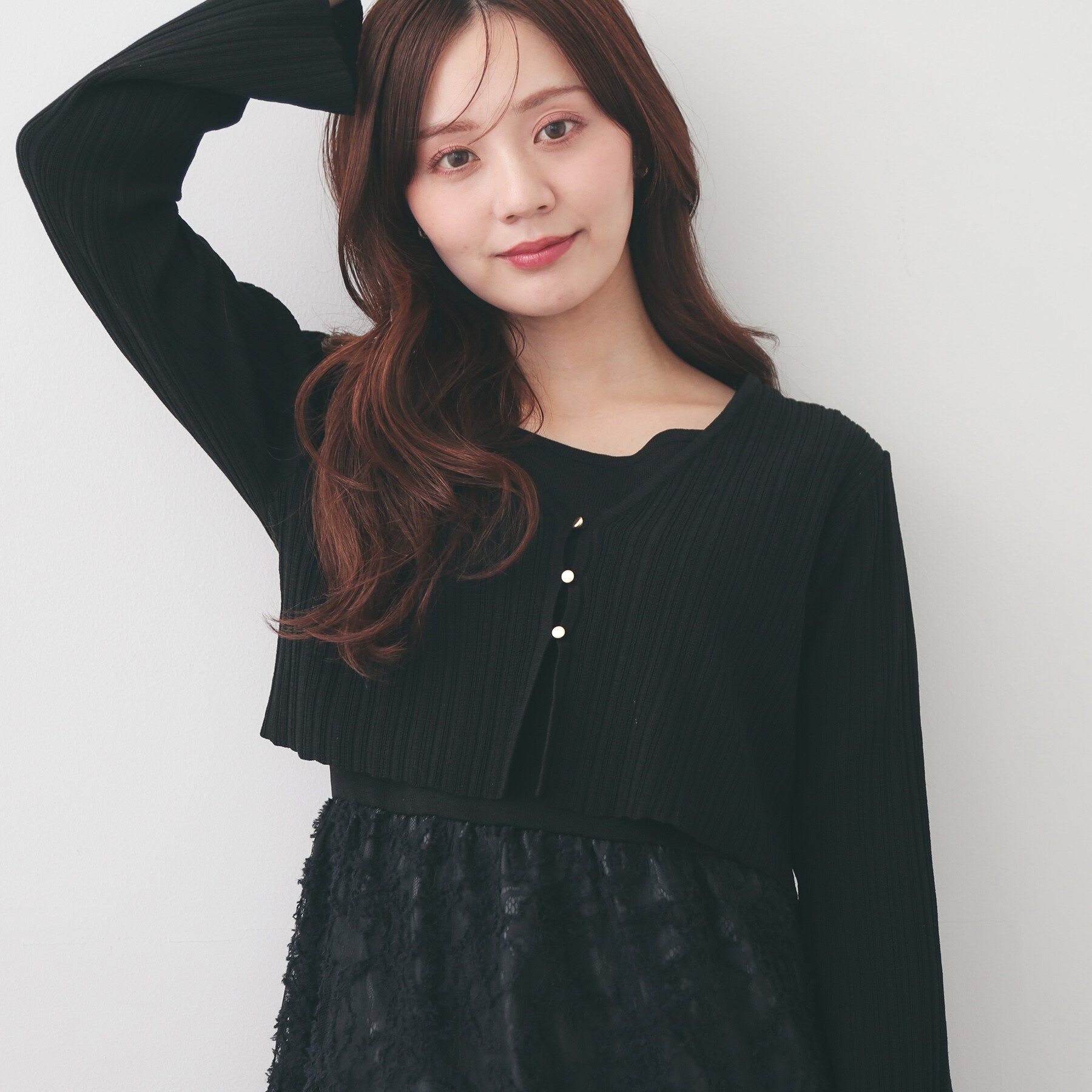 index「カーディガンセット ドッキングニットワンピース【洗濯機OK】」|スーツ|