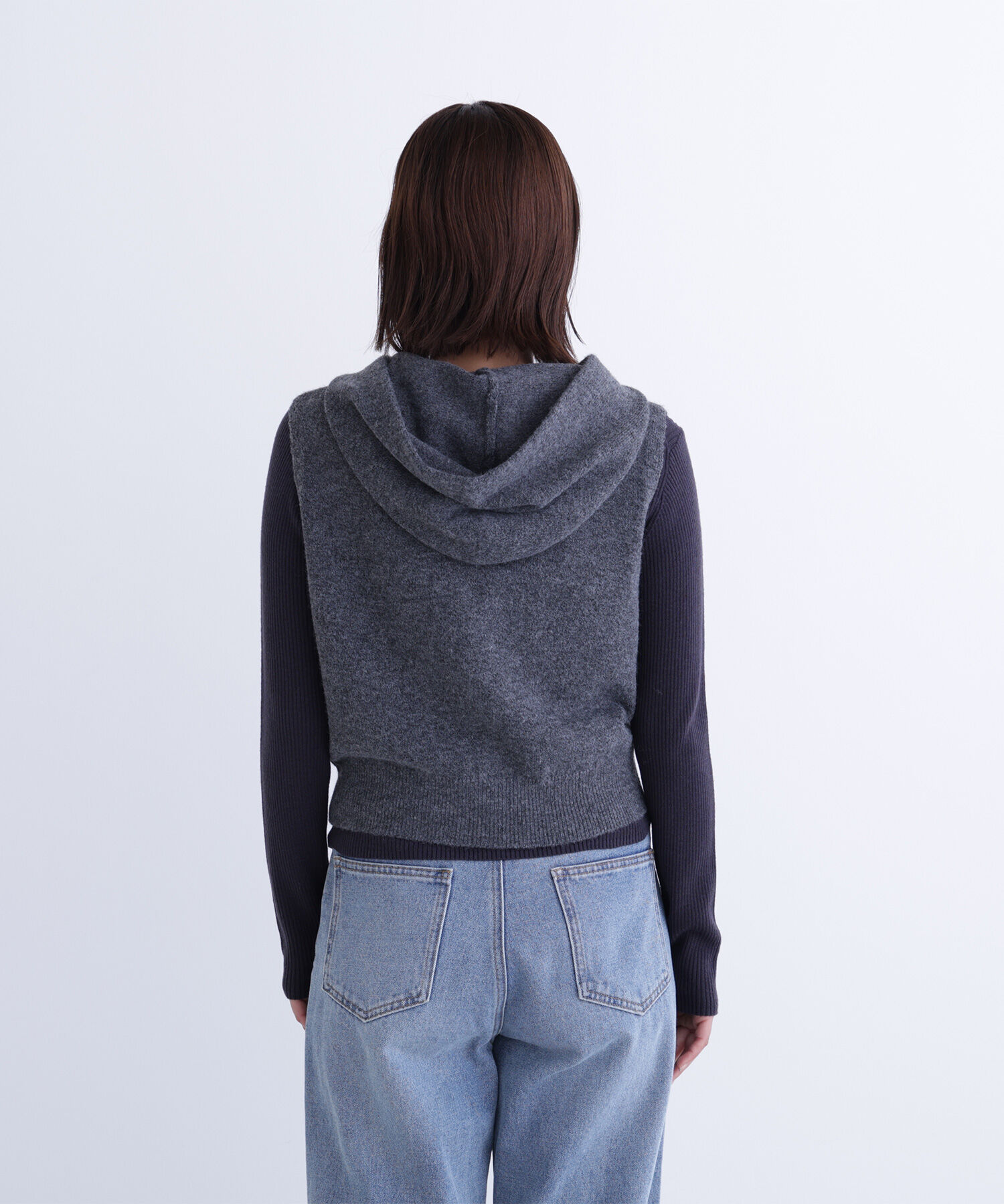  「フーディーベスト＆リブニット」|ニット・セーター|