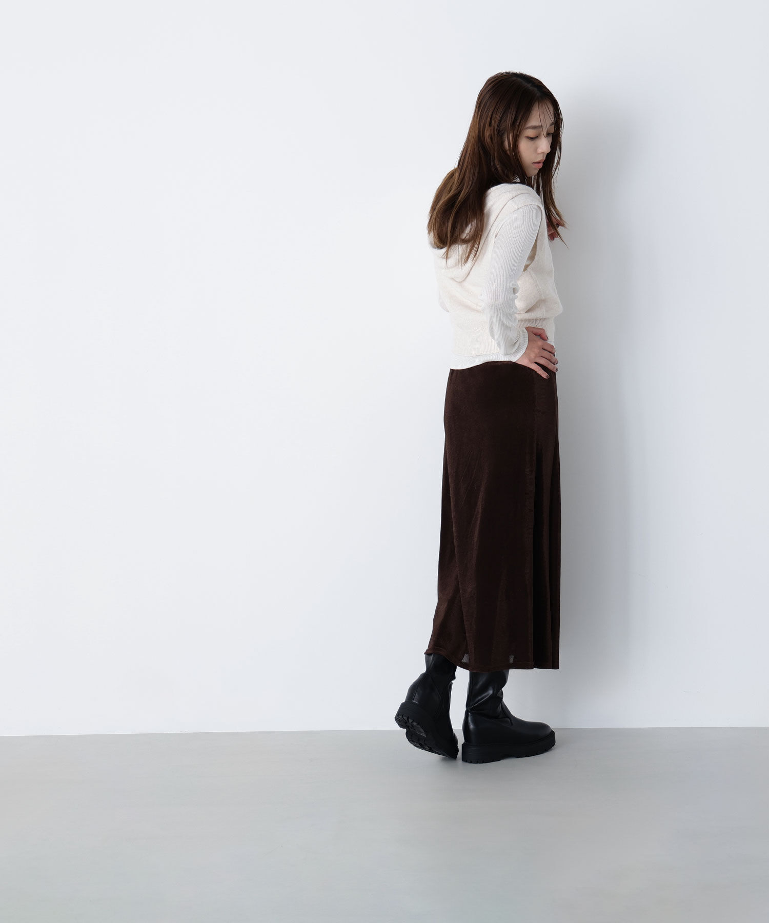  「フーディーベスト＆リブニット」|ニット・セーター|