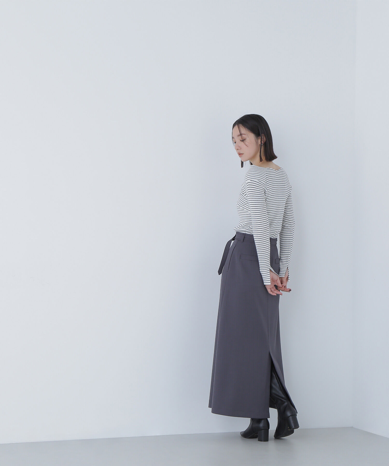  「クロスネックリブニット」|ニット・セーター|