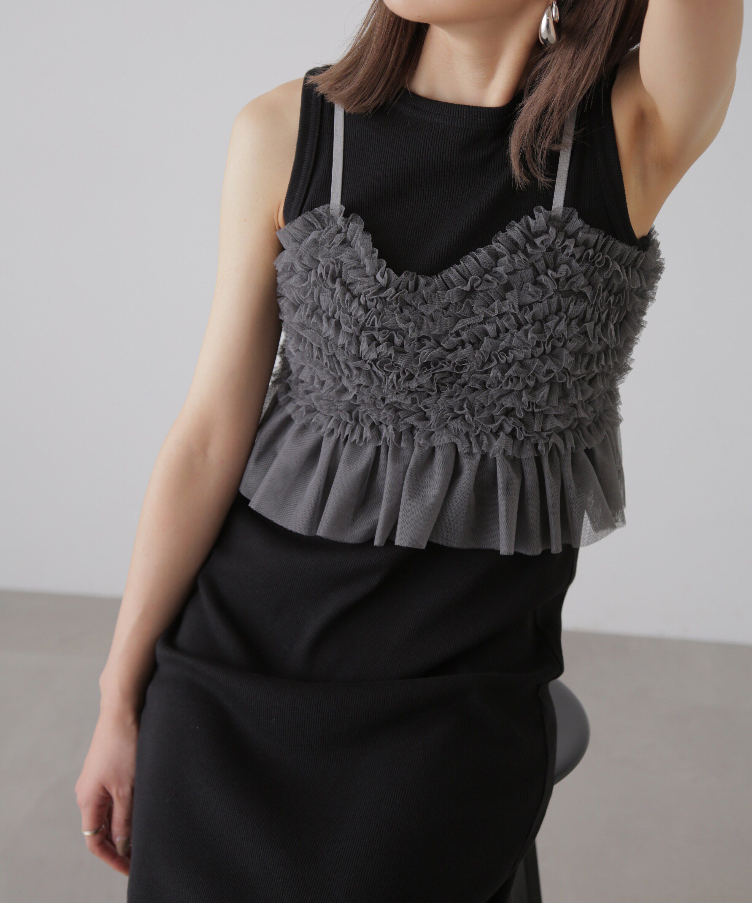  「チュールフリルペプラムビスチェ」|シャツ・ブラウス|