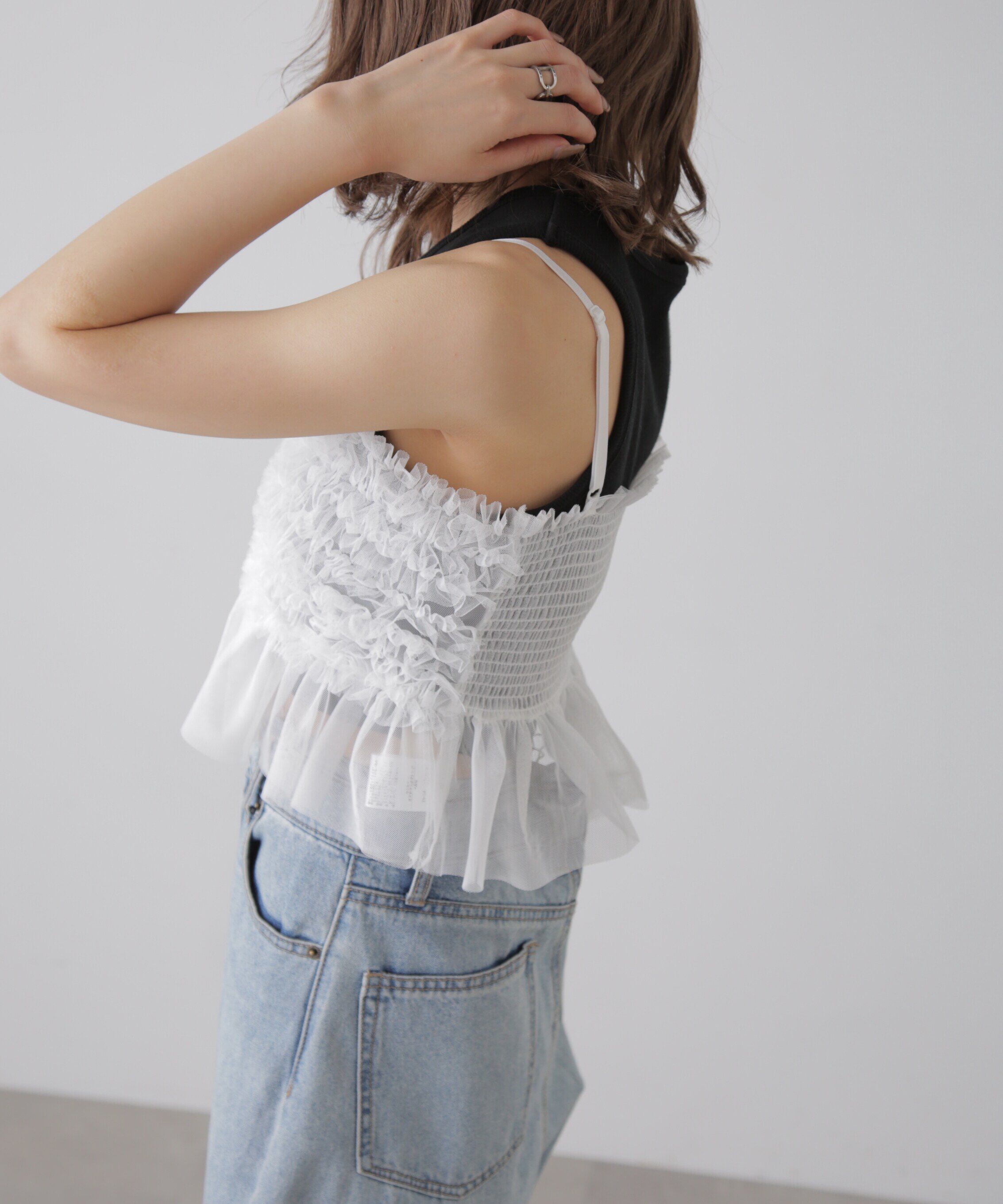  「チュールフリルペプラムビスチェ」|シャツ・ブラウス|