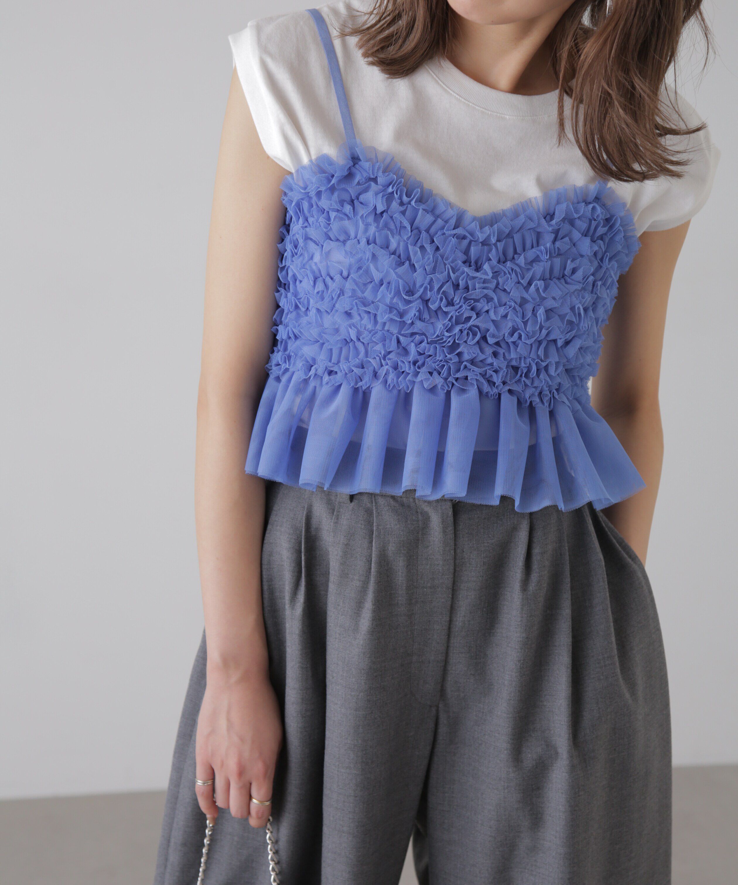  「チュールフリルペプラムビスチェ」|シャツ・ブラウス|