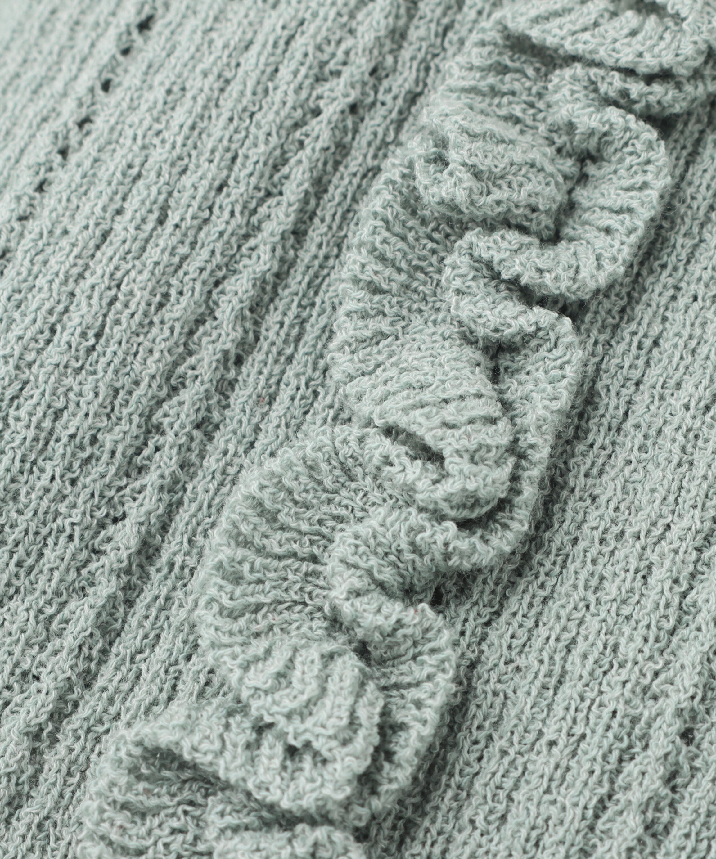  「フリルアイレットリブニットカーディガン」|ニット・セーター|