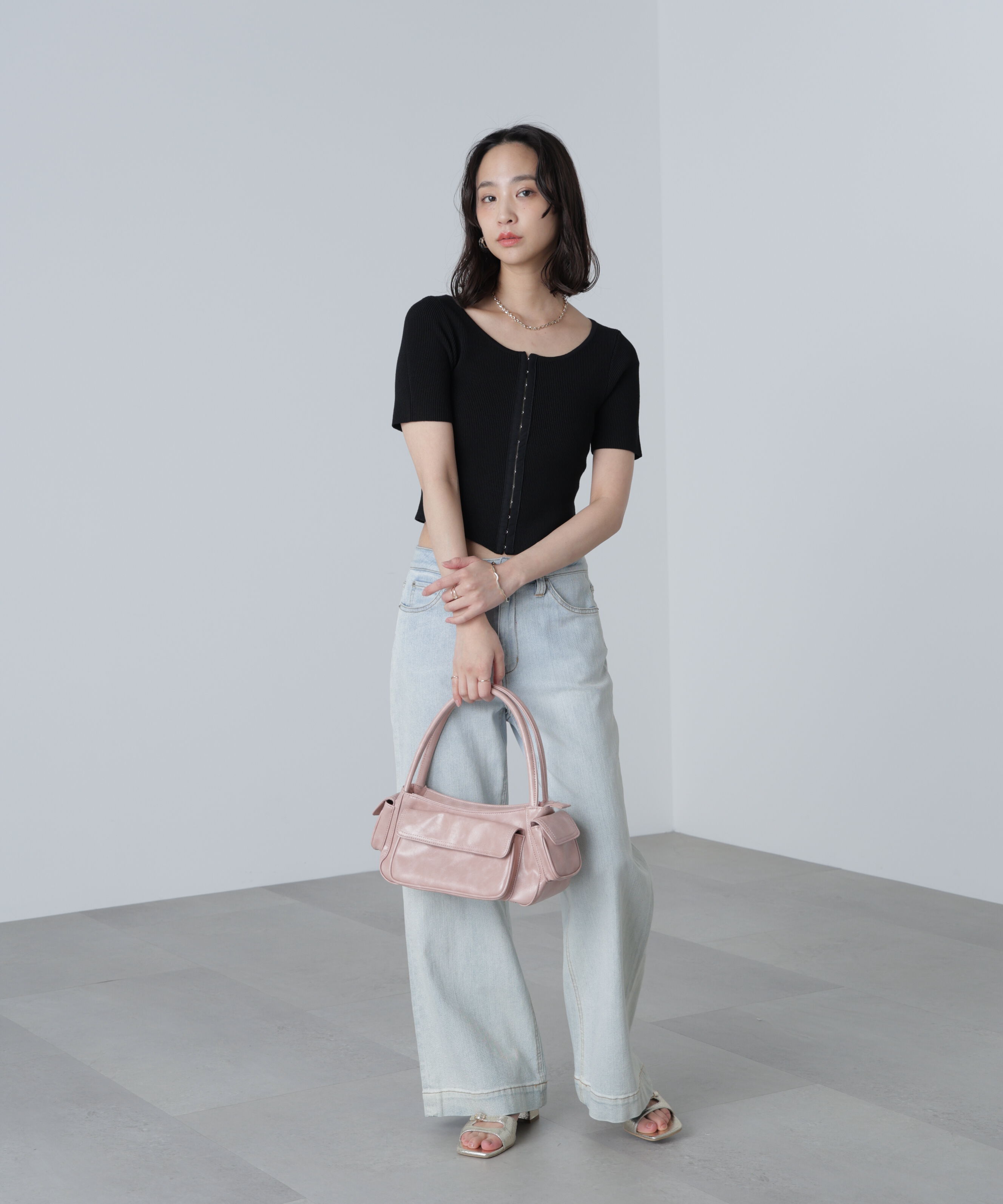  「フロントホックリブニット」|ニット・セーター|