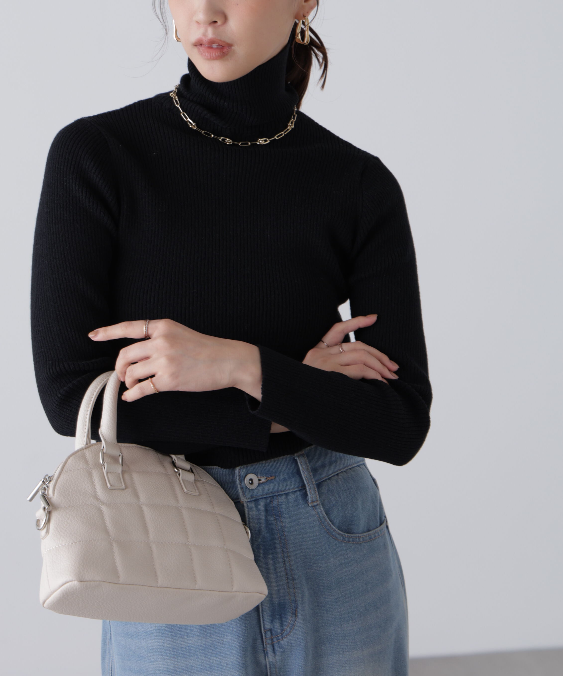  「タートルネックリブニット」|ニット・セーター|